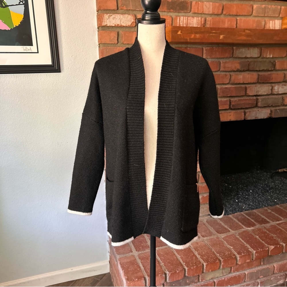 Passenger Aztec Print Open Front Cardigan in Black Sz XS - Picture 2 of 6